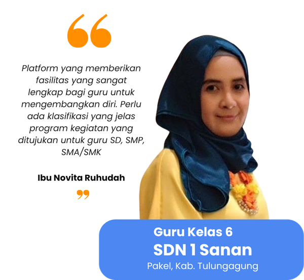 Testimoni Ibu Novita Ruhudah — Guru Kelas 6, SDN 1 Sanan